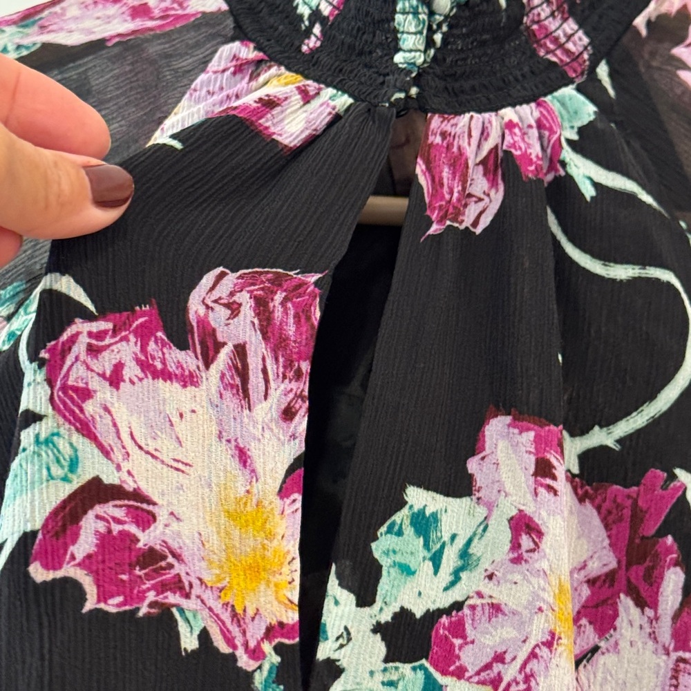 A.L.C. VENETIA TOP Black Floral Blouse - Picture 13 of 13